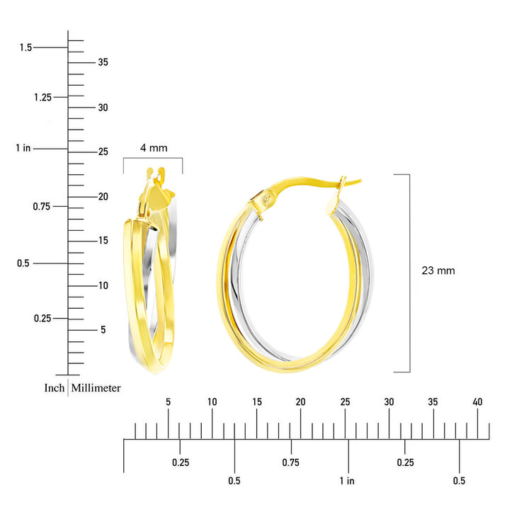 Arracadas, Oro de Dos Tonos 14kt — Imagen 4 de 4