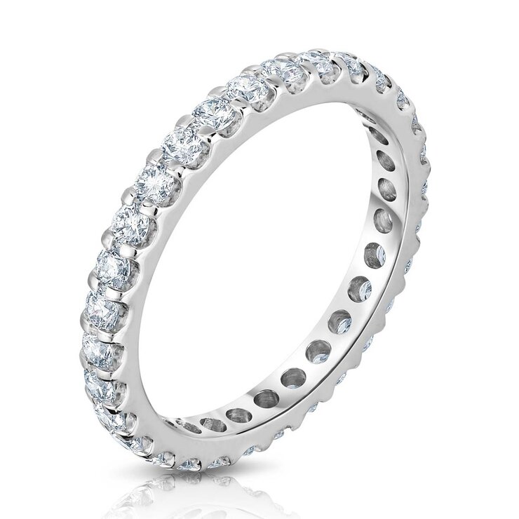 Anillo Eternidad de Platino con Diamantes 1.00ctw — Imagen 2 de 3