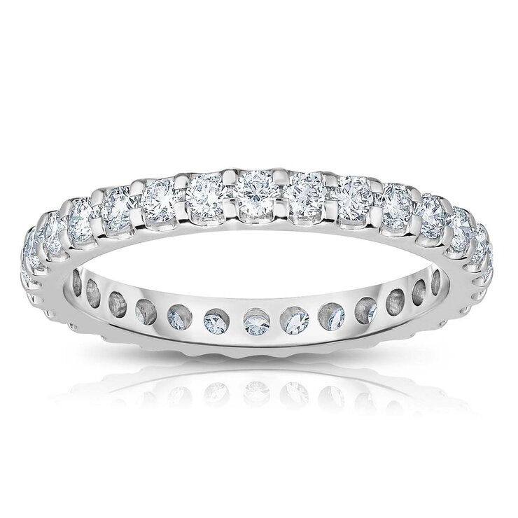Anillo Eternidad de Platino con Diamantes 1.00ctw — Imagen 3 de 3