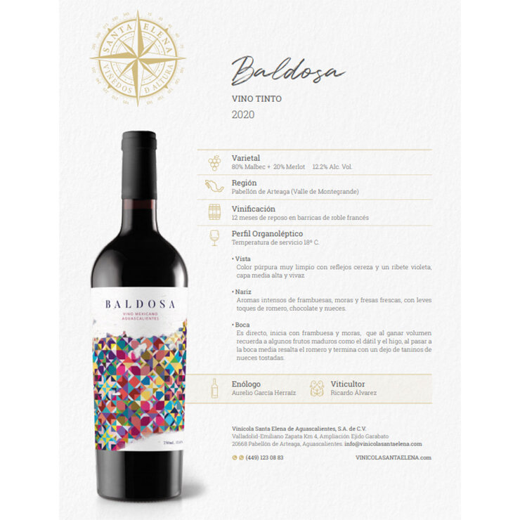 Vino Blanco y Tinto Baldosa 2/750ml — Imagen 3 de 4