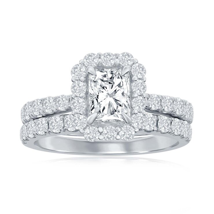 Anillo de Boda, 2.16ctw Diamantes, Oro Blanco de 14K — Imagen 1 de 3