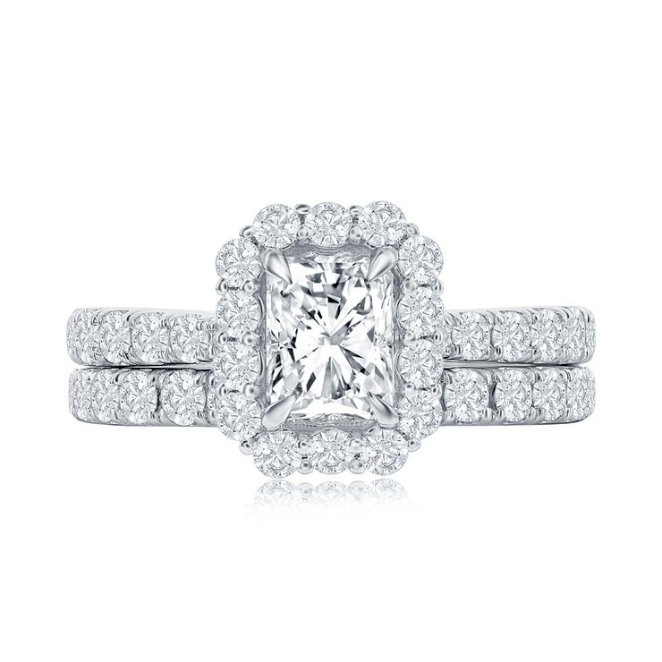 Anillo de Boda, 2.16ctw Diamantes, Oro Blanco de 14K — Imagen 2 de 3