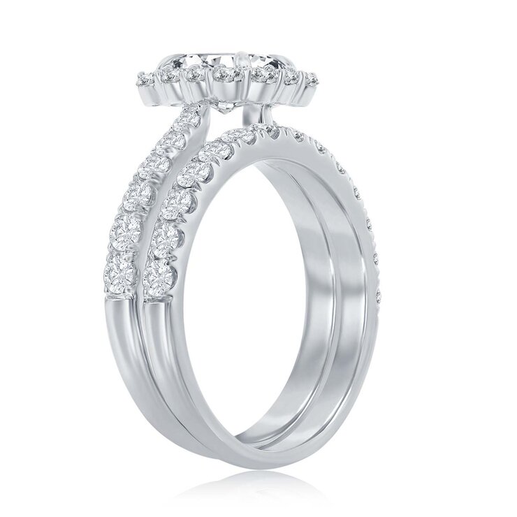 Anillo de Boda, 2.16ctw Diamantes, Oro Blanco de 14K — Imagen 3 de 3