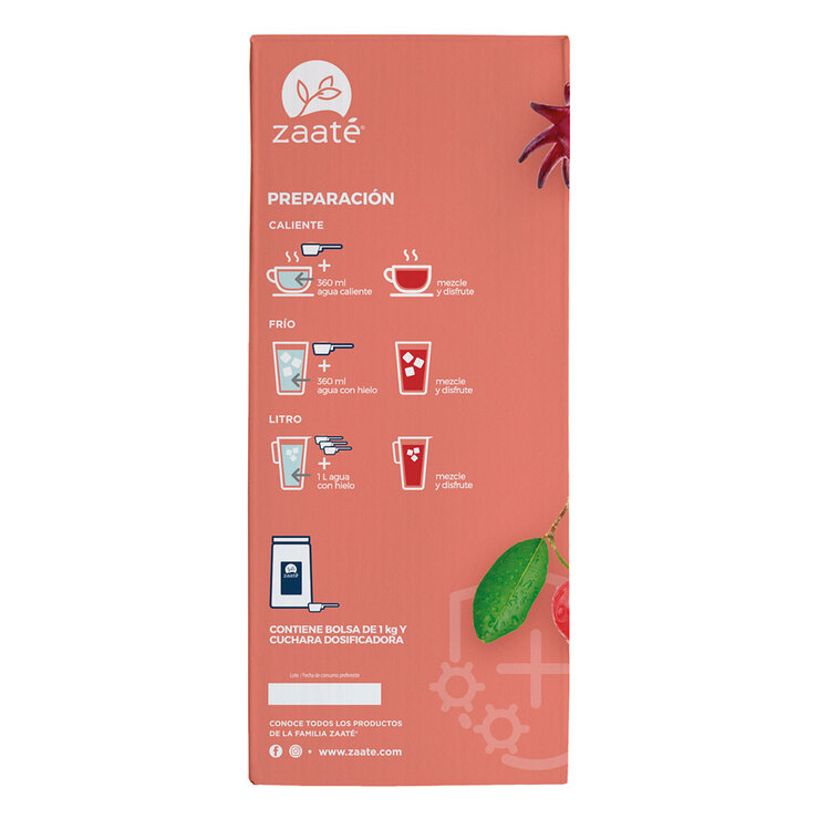 Zaaté Inmuno Tea Té Negro Guayaba Jamaica con Vitamina C y Acerola 1 kg — Imagen 4 de 4