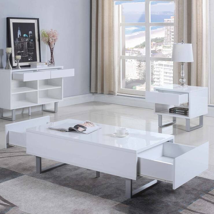 Coaster, Avatar, mesa central color blanco — Imagen 1 de 4