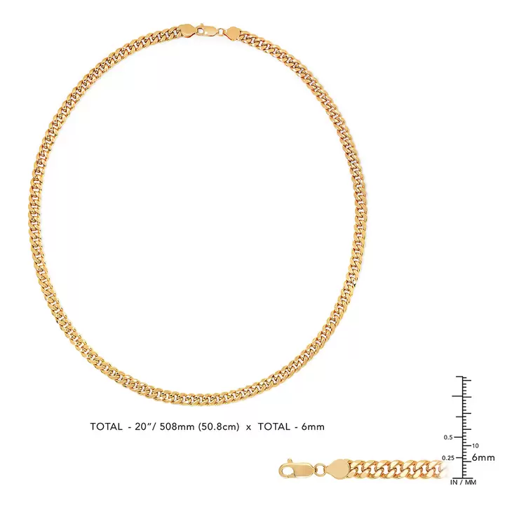 Cadena, Curb Link, 50.8cm, Oro Italiano de 14K — Imagen 3 de 4