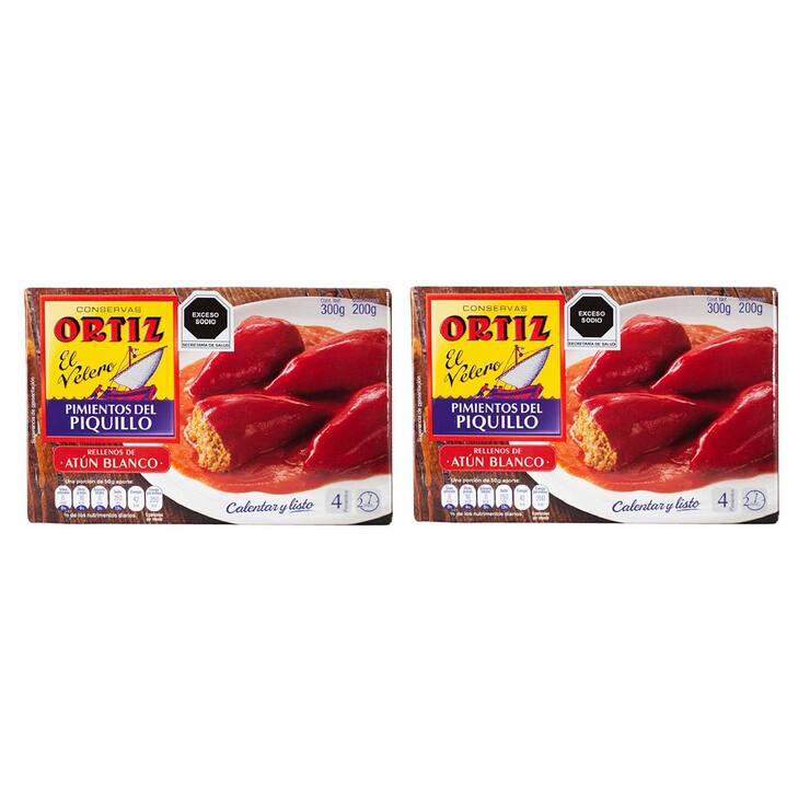Ortiz Pimientos del Piquillo Rellenos de Bonito 2 pzas de 300 g — Imagen 1 de 3