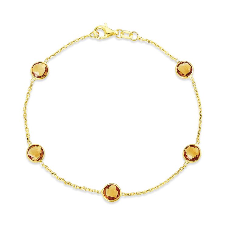 Pulsera de Citrino, Oro Amarillo de 14K — Imagen 2 de 4