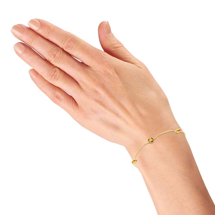 Pulsera de Citrino, Oro Amarillo de 14K — Imagen 3 de 4