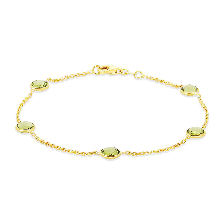 Pulsera de Peridoto, Oro de 14K — Imagen 1 de 4