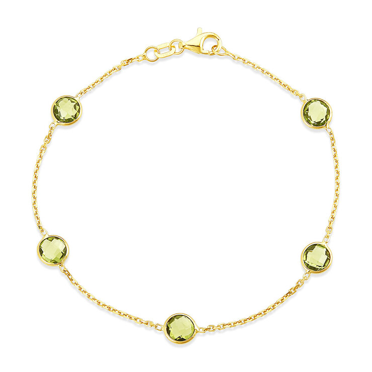 Pulsera de Peridoto, Oro de 14K — Imagen 2 de 4