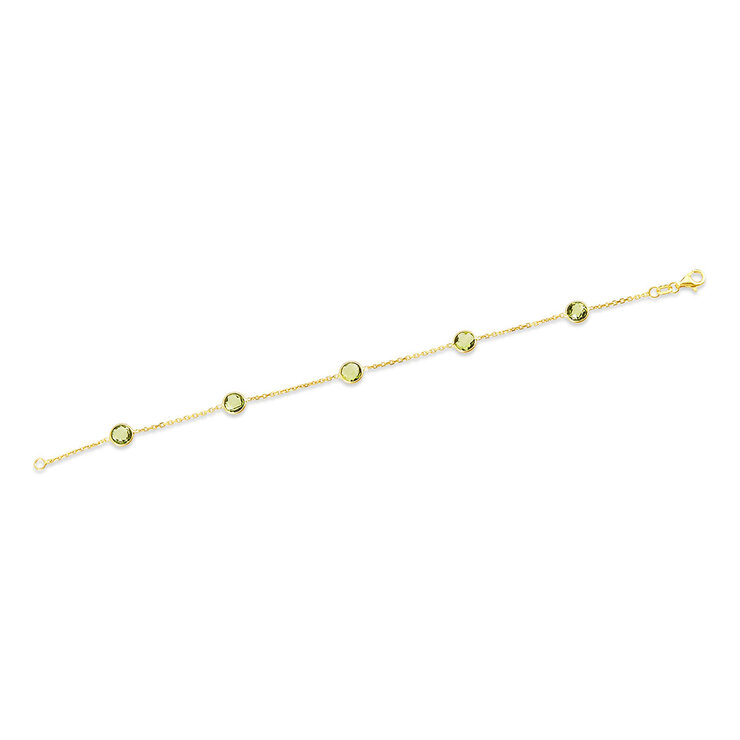 Pulsera de Peridoto, Oro de 14K — Imagen 3 de 4