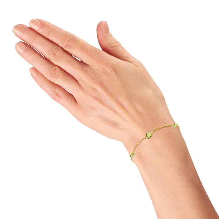 Pulsera de Peridoto, Oro de 14K — Imagen 4 de 4