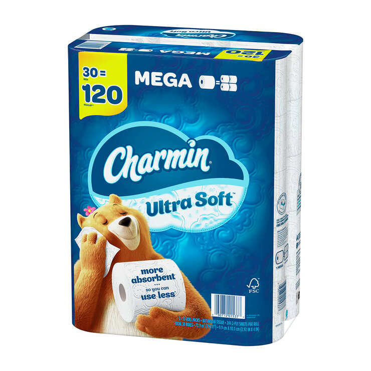 Charmin Papel Higiénico Ultra Soft 30 Mega Rollos — Imagen 2 de 3