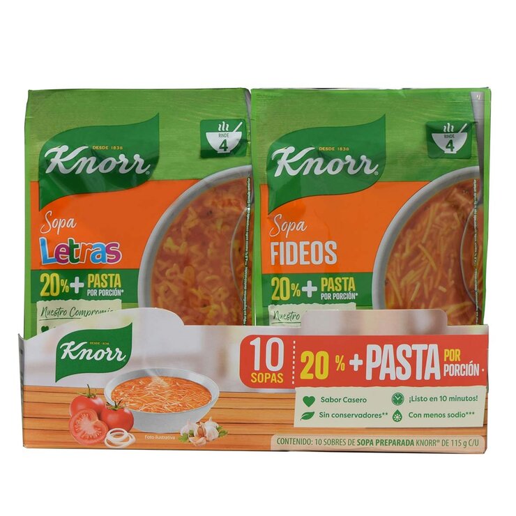 Knorr Sopas Surtidas 10  pzas de 115 g