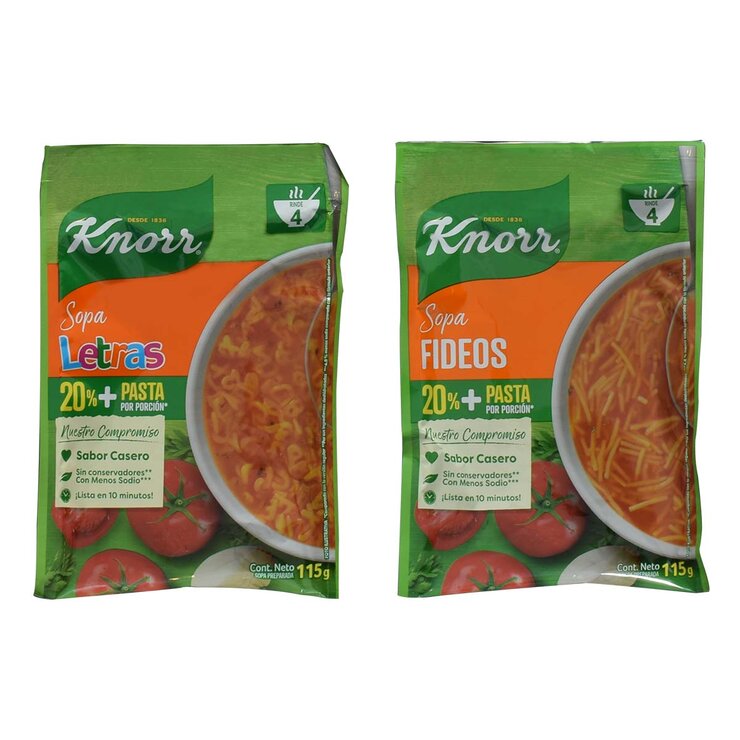 Knorr Sopas Surtidas 10  pzas de 115 g — Imagen 2 de 2