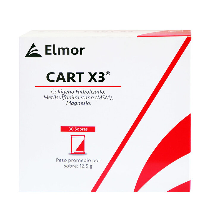 CART X3 Colágeno Hidrolizado, MSM Y Magnesio 12.5g 30 Sobres