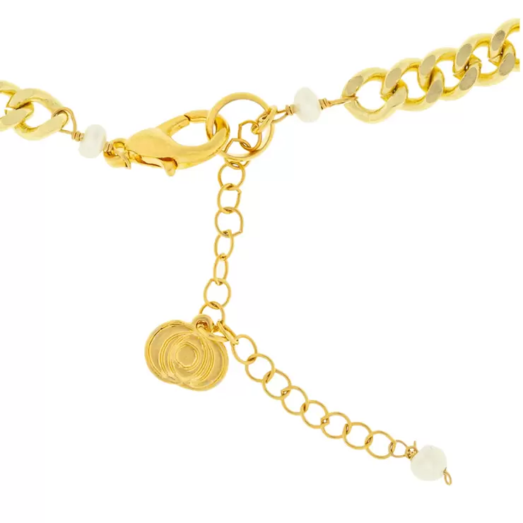 Ablime, Collar Colección Mandalas, Cadena Tipo Chunky  y Perlas de Río — Imagen 3 de 4