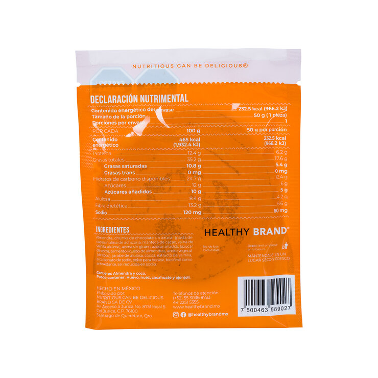 Healthy Brand Galletas de Chocolate Veganas 8 pzas 50 g — Imagen 3 de 3