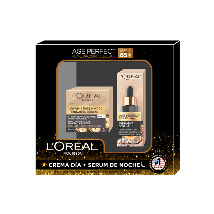 L'Oréal Paris Kit de Crema y Suero Anti-Arrugas Age Perfect 2 pzas  — Imagen 1 de 4