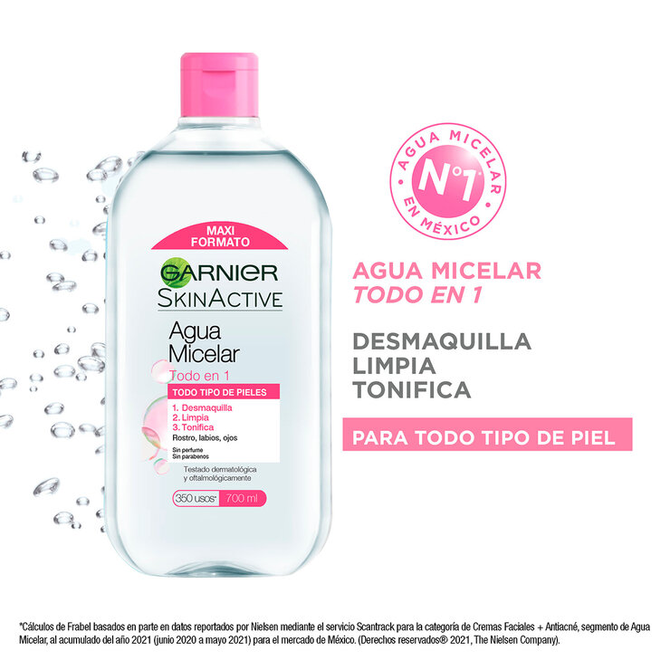 Garnier Agua Micelar Skin Active 2 pzas de 700 ml — Imagen 2 de 3
