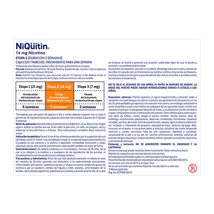 Niqüitin Etapa 2 Nicotina Parche 2 Cajas  — Imagen 2 de 3