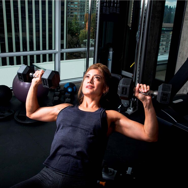 Precor® Banco Plano con Inclinación Ajustable  — Imagen 2 de 2