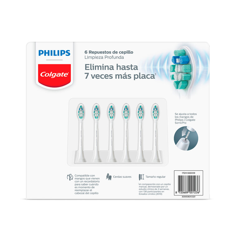 Philips Colgate, Repuestos para Cepillo Eléctrico , 6 piezas — Imagen 2 de 4