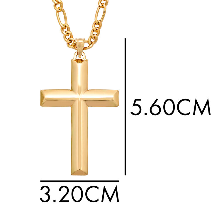 Collar con Dije de Cruz, Oro Amarillo de 14K — Imagen 3 de 4