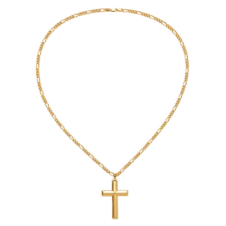 Collar con Dije de Cruz, Oro Amarillo de 14K — Imagen 4 de 4