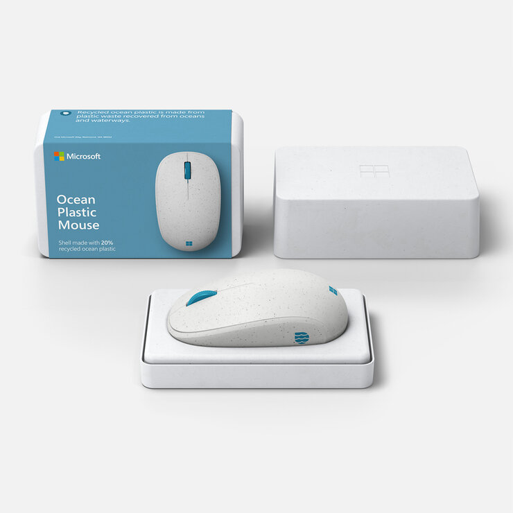Microsoft Mouse Inalámbrico Fabricado Con Plástico Reciclado Del Mar — Imagen 4 de 4
