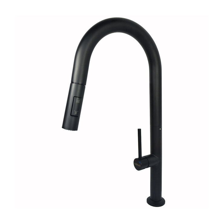 Rubinett, Grifo Monomando de Cocina de 2 Funciones - Negro Mate — Imagen 1 de 4
