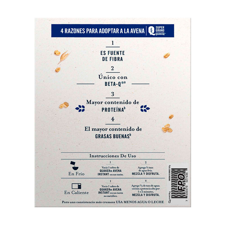 Quaker Avena Integral Instantánea Variedad de Sabores 35 sobres  — Imagen 4 de 4