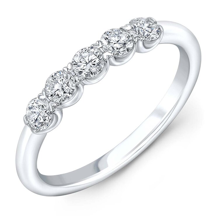 Anillo, 0.54ctw Diamantes, Oro Blanco de 14K — Imagen 1 de 4