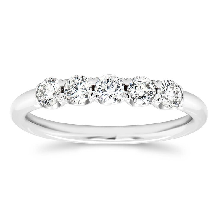 Anillo, 0.54ctw Diamantes, Oro Blanco de 14K — Imagen 2 de 4