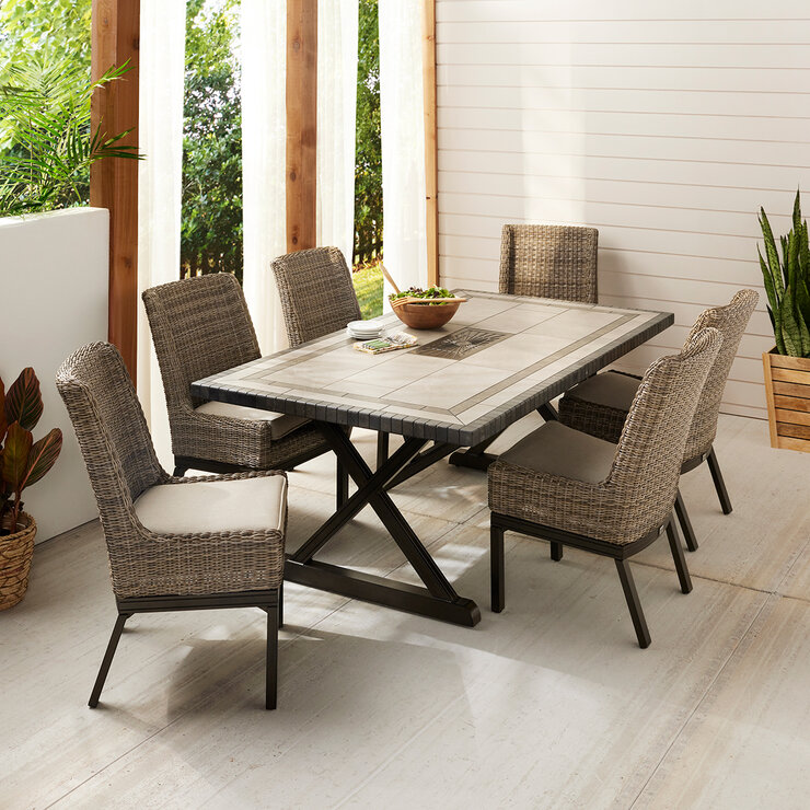 Agio, Anderson 7 Piezas Juego de comedor tejido — Imagen 1 de 4