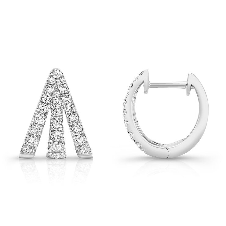 Aretes de Diamantes, 0.96ctw, Oro Blanco de 14K — Imagen 2 de 4