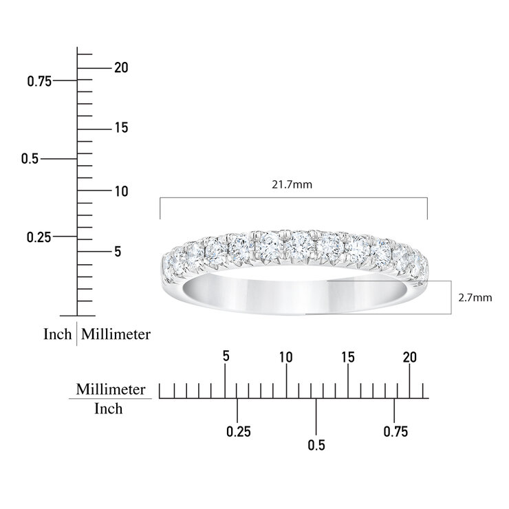 Anillo, 0.50ctw Diamantes, Platino — Imagen 3 de 4