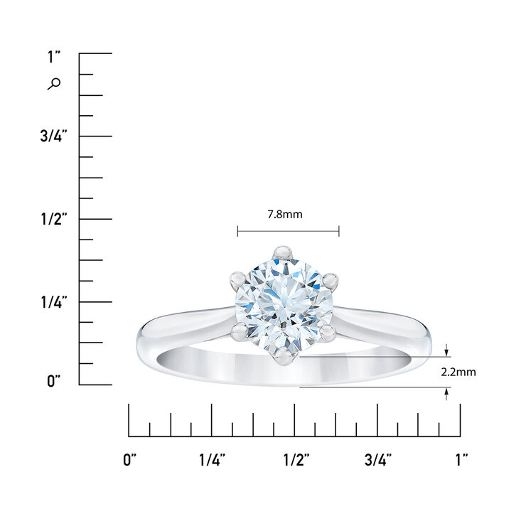 Anillo, 1.0ct Diamante Solitario, Platino  — Imagen 4 de 4