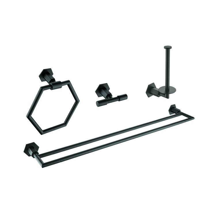 15West, Set de Accesorios para Baño York - Negro Mate — Imagen 1 de 4
