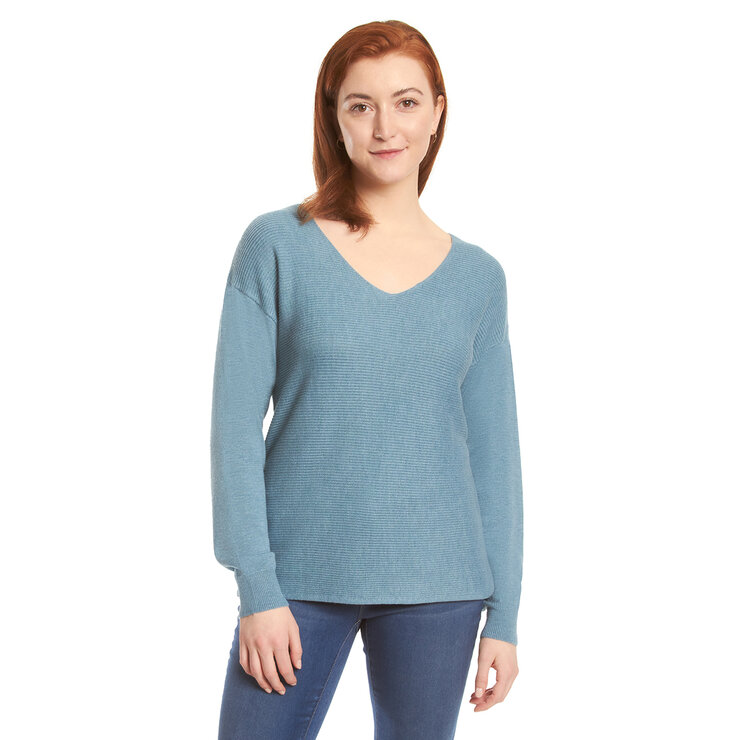 Ella Moss Blusa de Manga Larga con Cuello en-V para Dama Varias Tallas y Colores — Imagen 1 de 4