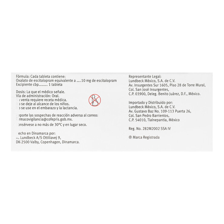 Lexapro 10 MG 28 Tabletas — Imagen 3 de 3