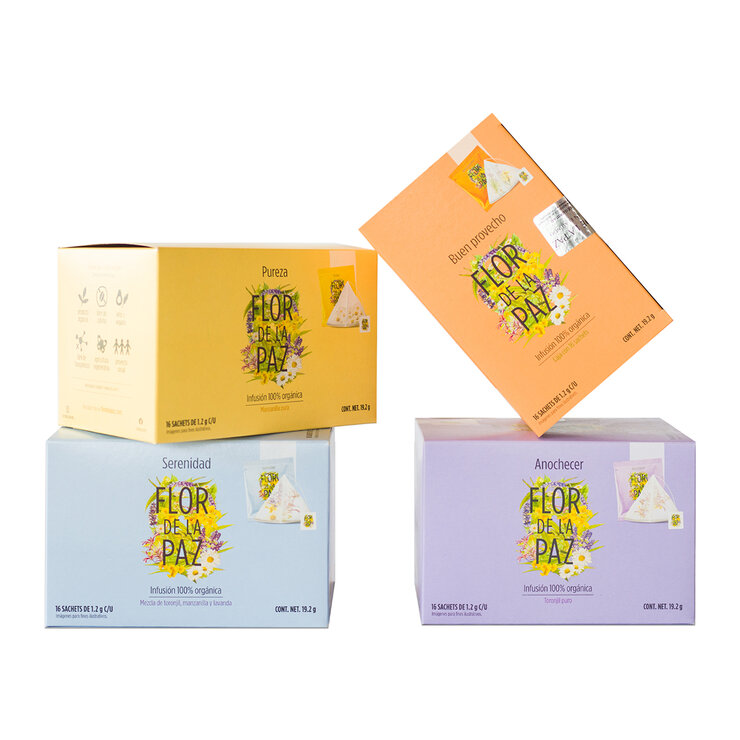 Flor de La Paz Té Organico kit 4 cajas con 16 sachets — Imagen 3 de 4