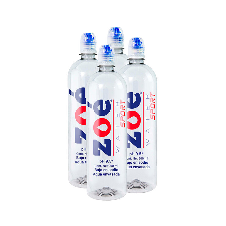 Zoé Water Sport Agua Alcalina Envasada 4 pzas de 900 ml — Imagen 2 de 3