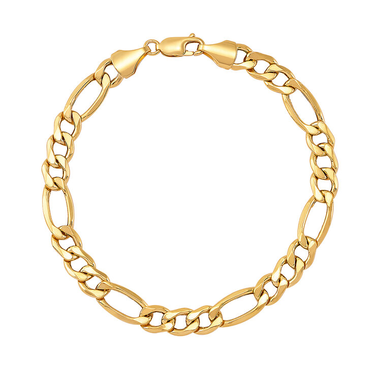 Pulsera para Caballero, Figaro, 21.59cm, Oro Italiano de 14K — Imagen 1 de 3