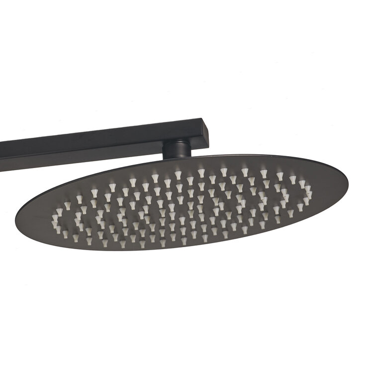 Rubinett, Regadera Redonda tipo Lluvia - Negro Mate — Imagen 1 de 4