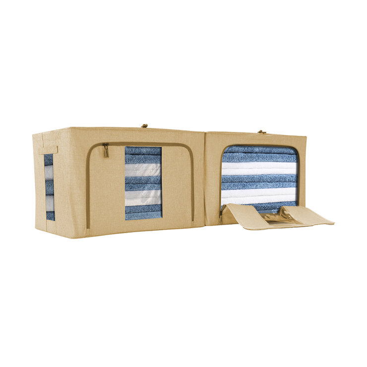 AG Box, Set de 2 Cajas Flexibles de Almacenamiento Beiges — Imagen 1 de 4