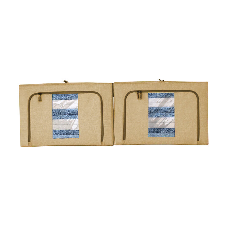 AG Box, Set de 2 Cajas Flexibles de Almacenamiento Beiges — Imagen 3 de 4