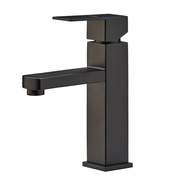 Rubinett, Grifo Monomando para Baño Cuadrado Negro Mate — Imagen 1 de 4