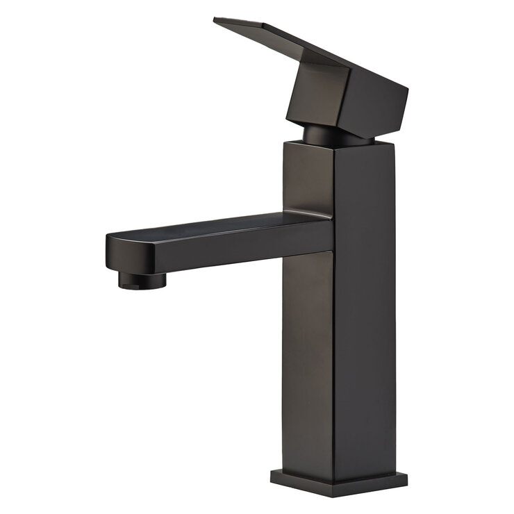 Rubinett, Grifo Monomando para Baño Cuadrado Negro Mate — Imagen 2 de 4